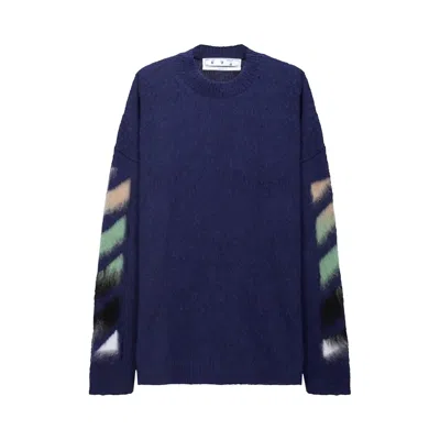 Pre-owned Off-white Brushed Crewneck 'blue'