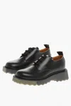 Off-white Sponge Sole Lace-up Derby Shoes In Black