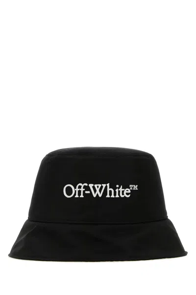 Off-white Black Polyester Bucket Hat In White/black