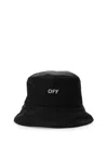Off-white Black Bucket Hat With Off Writing In Black