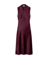 Off-white Buckle-detail Satin Midi Dress In Red