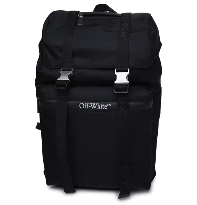 Off-white Buckle Detailed Foldover Top Backpack In Black