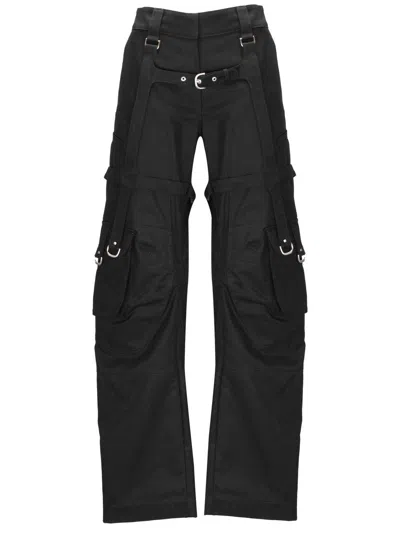 OFF-WHITE BUCKLE DETAILED STRAIGHT LEG TROUSERS