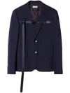 Off-white Buckled Single-breasted Blazer In Blue