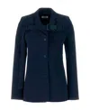 Off-white Wool Blazer With Central Back Slit In Black