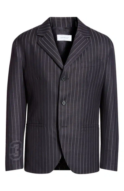 Off-white Buffalo 23 Pinstripe Virgin Wool Blend Sport Coat In Salone Navy