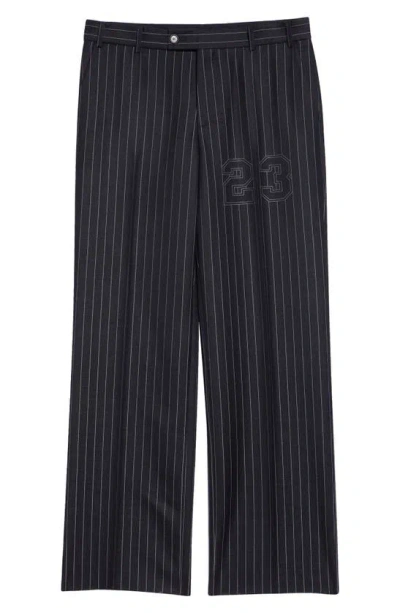 Off-white Buffalo Pinstripe Slim Fit Wool Blend Pants In Salone