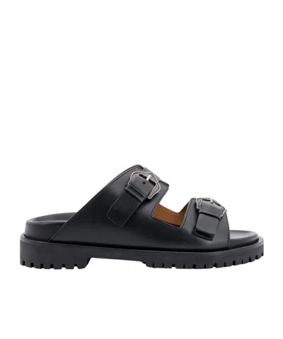 Off-white Bulk Arrow Leather Sandals In Black