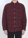 Off-white Long-sleeve Button-up Shirt With Plaid Pattern In Red