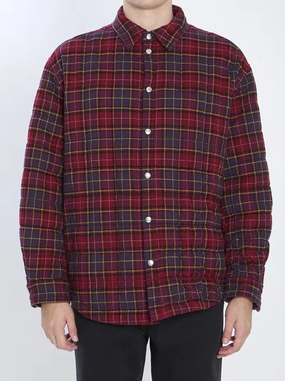 OFF-WHITE BURGUNDY CHECK OVERSHIRT