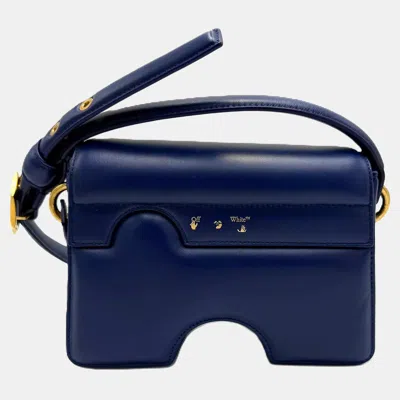 Pre-owned Off-white Burrow 22 Blue Leather Shoulder Bag
