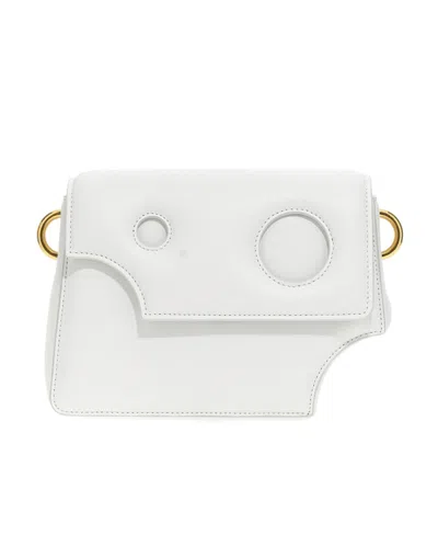 Off-white Burrow Leather Shoulder Bag In White