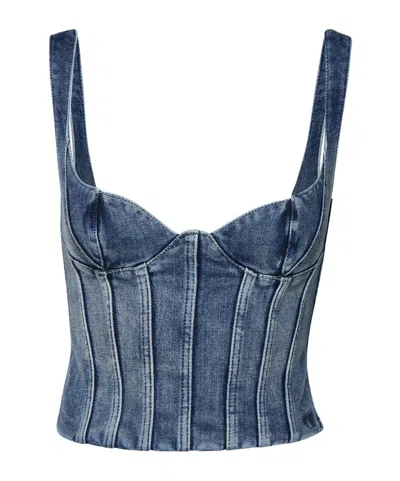 OFF-WHITE OFF-WHITE BUSTIER SLEEVELESS DENIM TOP
