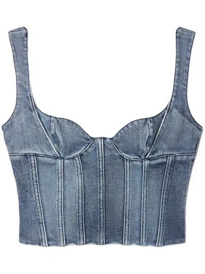 Off-white Bustier Top In Blue
