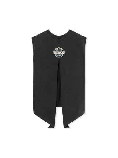 Off-white Butterfly Patch Open Back Tan In Black