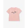 Off-white Baby Girls Bookish Butterfly T-shirt In Pink - Black