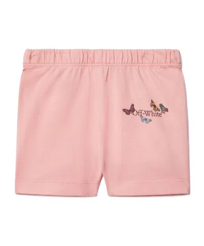 Off-white Kids' Butterfly Shorts In Pink Black