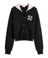 Off-white Button Long-sleeved Sweater In Black