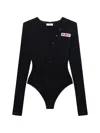 Off-white Heavy Jersey Button-up Bodysuit In Black