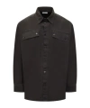 Off-white Button-up Casual Jacket With Structured Fit In Black