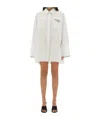Off-white Button-up Long-sleeved Shirt Dress In White