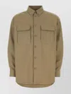 Off-white Off White Technical Drill Overshirt In Brown