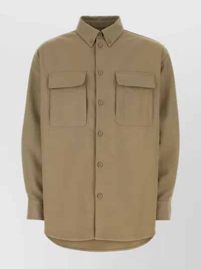 Off-white Off White Technical Drill Overshirt In Beige