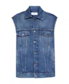 Off-white Buttoned Denim Vest In Blue