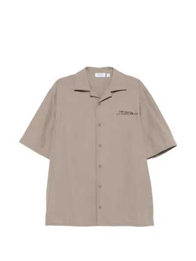 Off-white Buttoned Short-sleeve Shirt In Gray