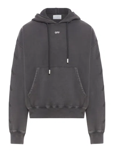 Off-white Bw S.matthew Over Hoodie In Black Grey