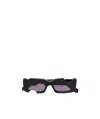 Off-white Cady Cut-out Rectangular-frame Sunglasses In Black