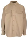 Off-white Men's Embroidered Drill Military Overshirt In Neutral