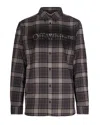Off-white Dark Grey Cotton Spray Book Check Flan Reg Shirt In Brown