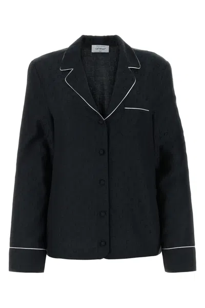 Off-white Off Jacq Pajama Ls Shirt In Black
