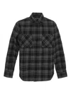 Off-white Plaid Pattern Button-down Collar Shirt In Black