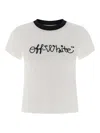 Off-white T-shirt With Embroidered Logo In White
