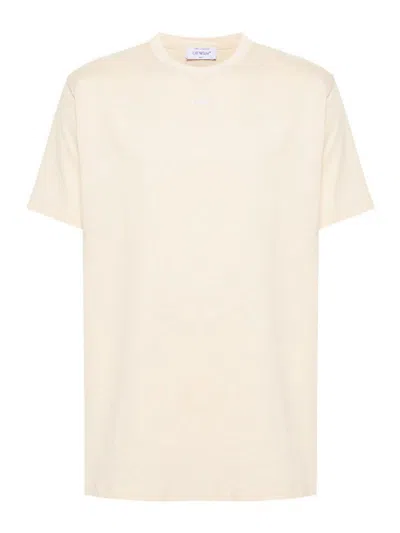 Off-white Crew Neck Soft Fabric T-shirt In Neutral
