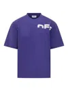 Off-white Short-sleeved T-shirt With Logo In Dark Wash