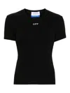 Off-white Slim Fit Black Cotton-elastane Logo T-shirt