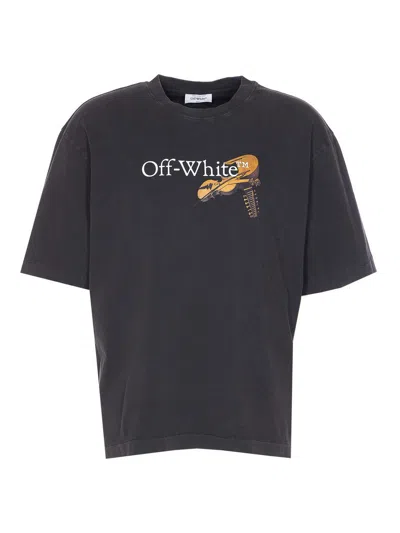 Off-white Washed Black Cupid Arrow Skate Logo T-shirt