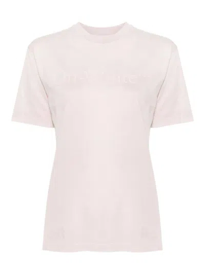 Off-white T-shirt With Logo In Pink