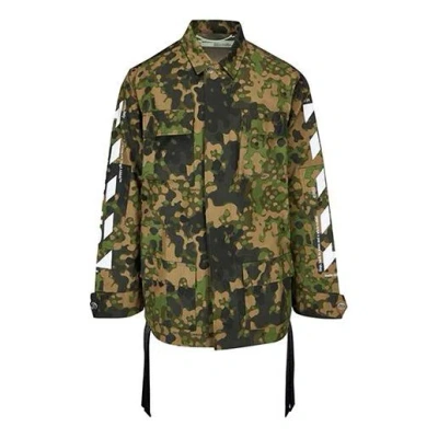 Off-white Camouflage Diag Field Jacket In Green