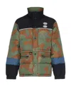 Off-white Camouflage Down Jacket In Green