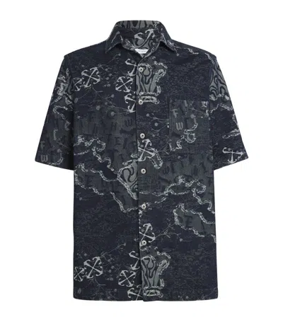 Off-white Camouflage Jacquard Bowling Shirt In Multi