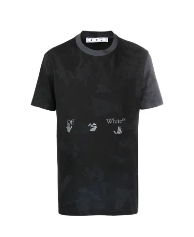 Off-white Camouflage Logo Print T-shirt In Black
