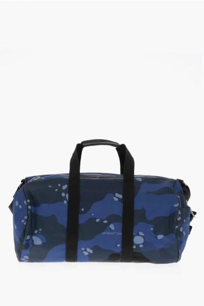 Off-white Camouflage Motif Travel Duffle Bag In Brown