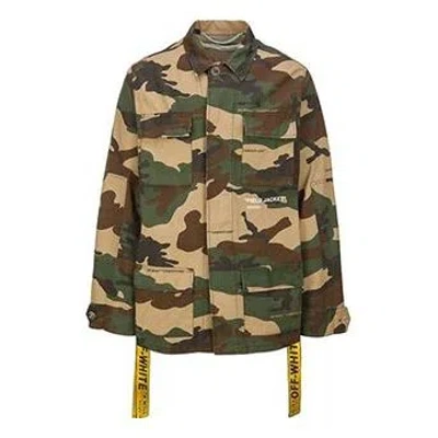 Off-white Camouflage Multiple Pockets Yellow Cargo Jacket Camouflage