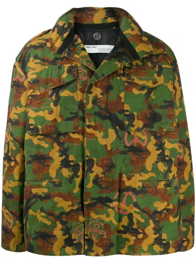 Off-white Logo Camo Canvas Jacket & Padded Jacket In Camouflage