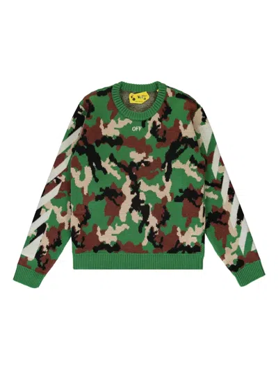 OFF-WHITE CAMOUFLAGE-PATTERN SWEATER