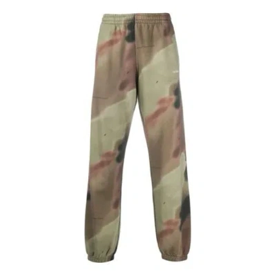 Off-white Camouflage Printing Sports Pants Green In Multi